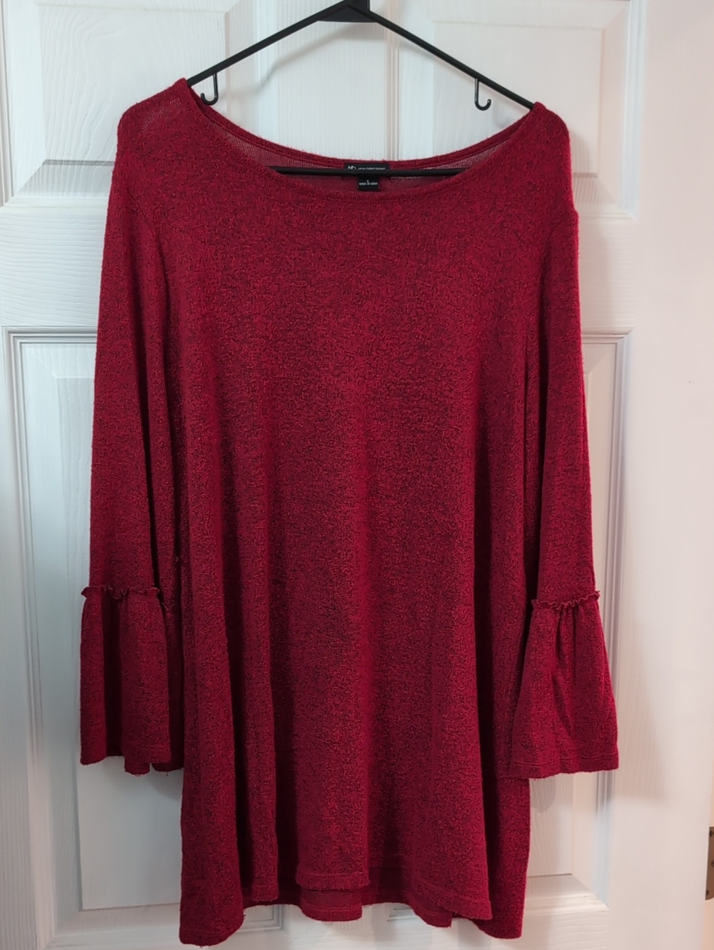 New Directions Wine Red Knit Top Large